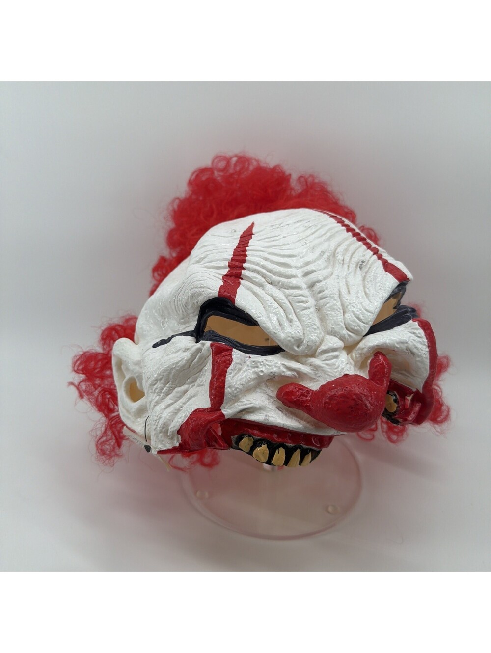 NWT-Nightmare Clown Mask Red Curly Hair Halloween Horror Costume